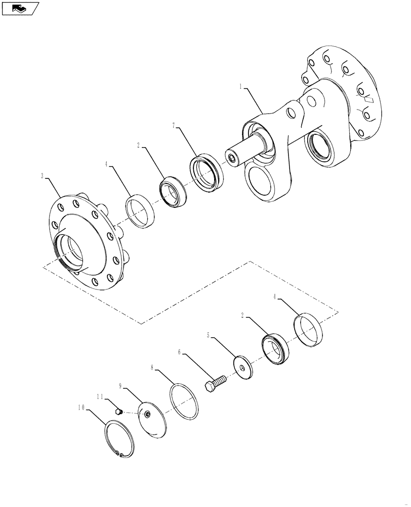 Схема запчастей Case IH 9230 - (48.134.08) - AXLE ASSEMBLY FRONT IDLER (48) - TRACKS & TRACK SUSPENSION