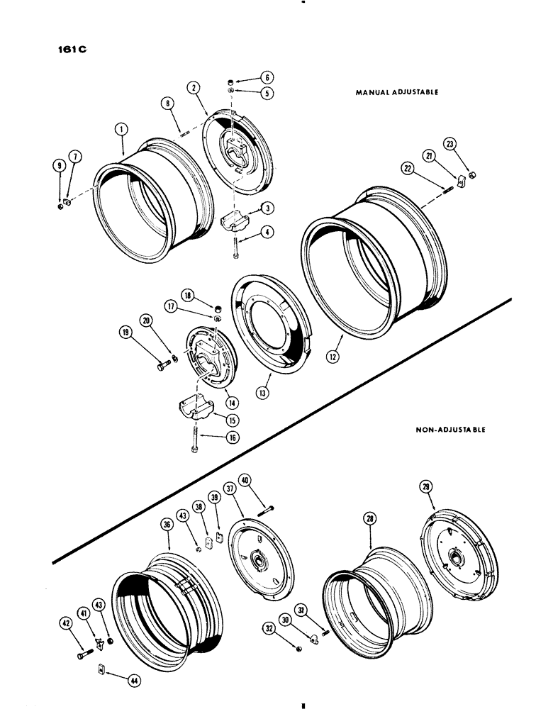 Схема запчастей Case IH 730 SERIES - (161C) - REAR WHEELS W/30" RIMS, MANUAL ADJUST, GEN PURP, 3" AXLE 48 TO 88", NON ADJUST 4 WHEEL AND WESTERN (06) - POWER TRAIN