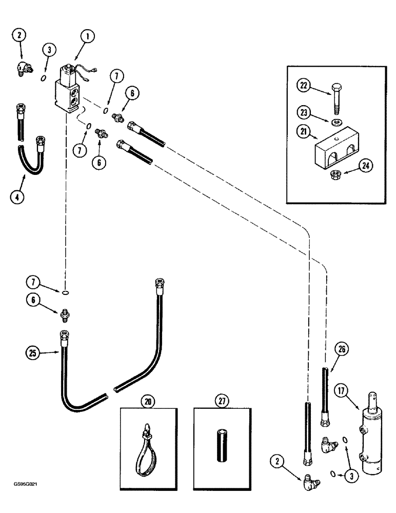 Схема запчастей Case IH 1670 - (8-56) - 187505C91 FEEDER CLUTCH VALVE SYSTEM, MODULAR CONTROL (07) - HYDRAULICS