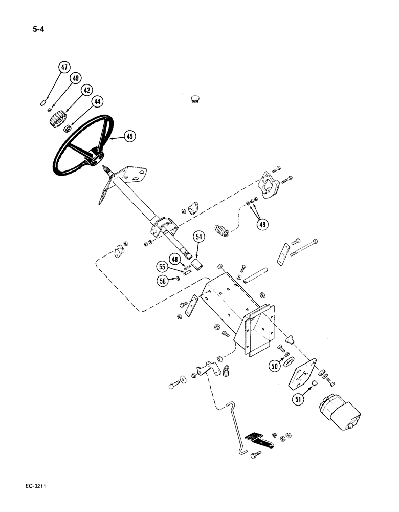 Схема запчастей Case IH 1896 - (5-04) - STEERING WHEEL AND COLUMN (05) - STEERING