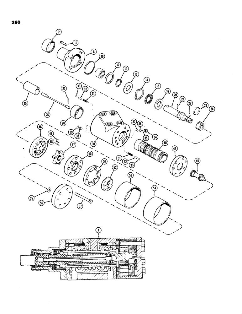 Схема запчастей Case IH 970 - (260) - A64500 STEERING PUMP, USED TRACTOR SERIAL NUMBER 8693001 TO 8727973 (05) - STEERING