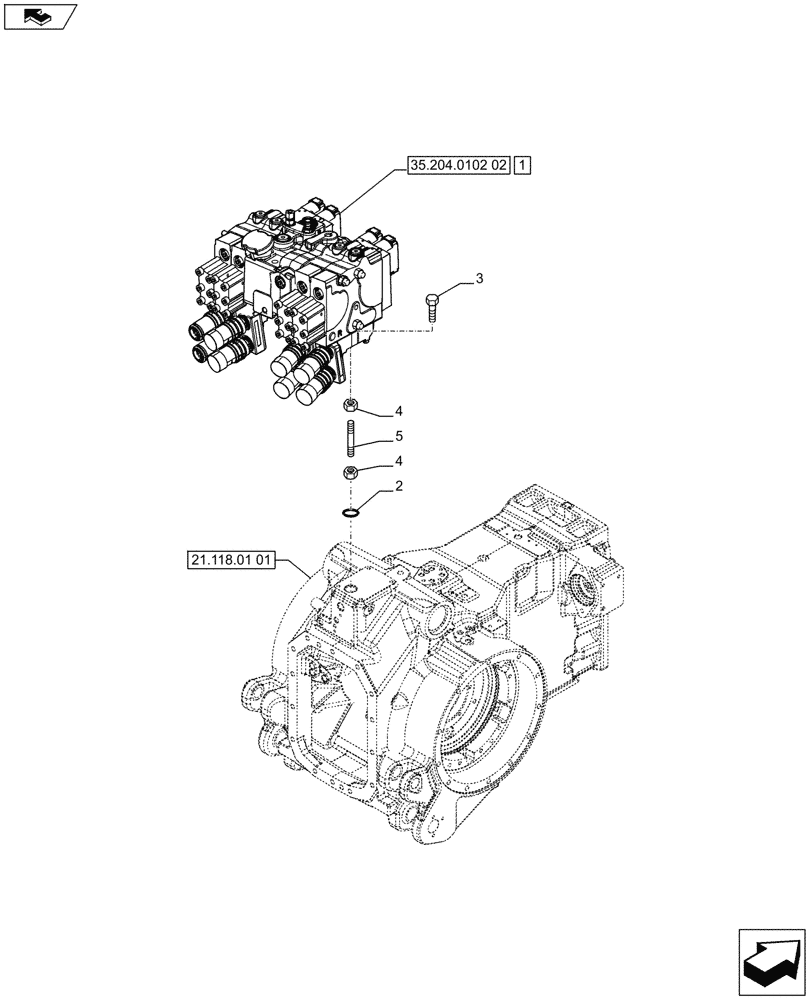 Схема запчастей Case IH PUMA 170 - (35.204.0102[01]) - 4 REMOTE CONTROL VALVES, ELECTRONIC (VAR.729718-743824 / 743668) (35) - HYDRAULIC SYSTEMS