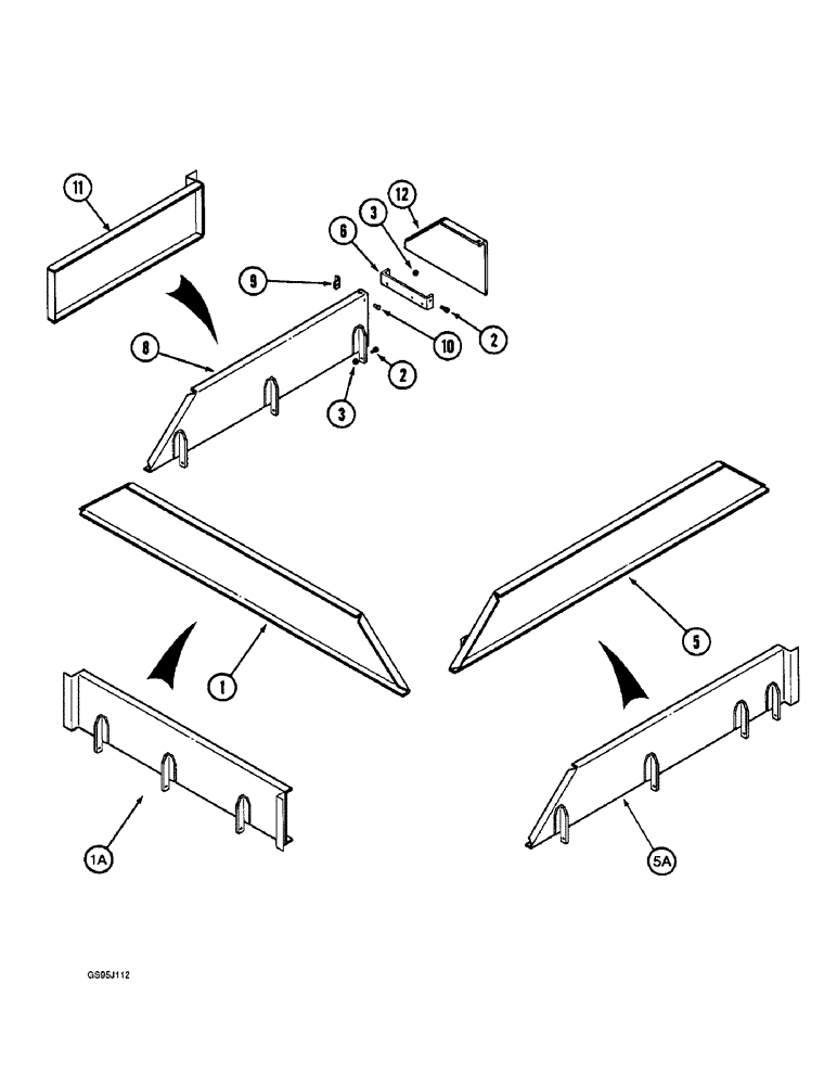 Схема запчастей Case IH 1682 - (9-170) - FOLDING GRAIN TANK EXTENSIONS (09) - CHASSIS ATTACHMENTS