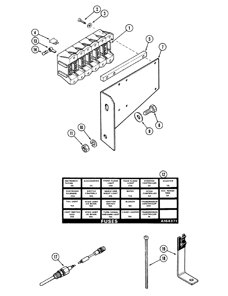 Схема запчастей Case IH 4694 - (4-072) - FUSES AND FUSE HOLDER (04) - ELECTRICAL SYSTEMS