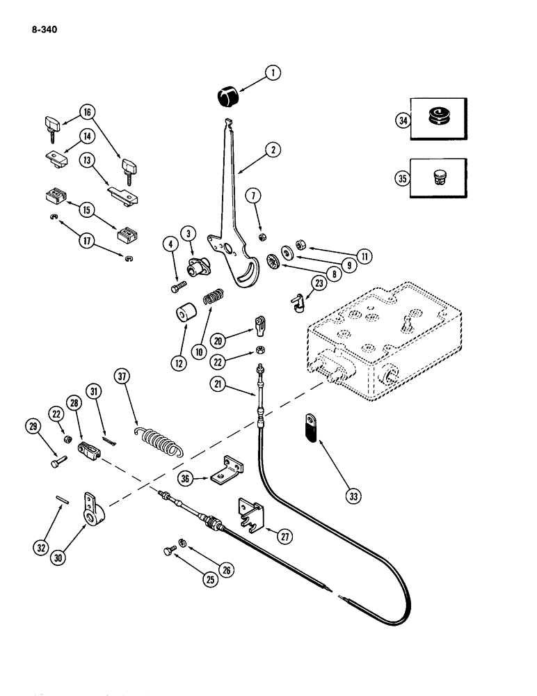 Схема запчастей Case IH 2094 - (8-340) - HITCH DEPTH CONTROL LINKAGE (08) - HYDRAULICS