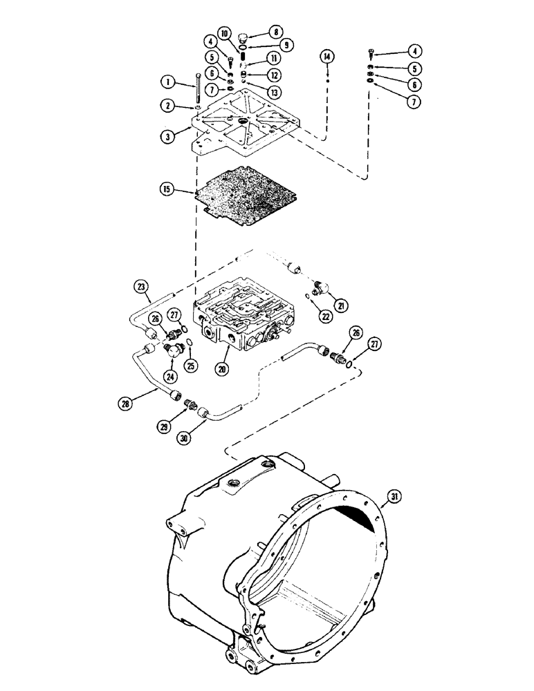 Схема запчастей Case IH 2470 - (182) - TRANS. CONTROL VALVE, COVER & LINES, WITH P.T.O. (06) - POWER TRAIN