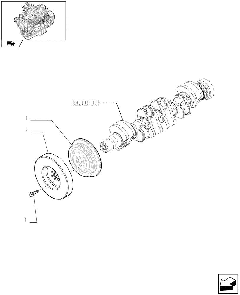 Схема запчастей Case IH F4GE9684R J603 - (10.103.04) - PULLEY - CRANKSHAFT (2852899) 