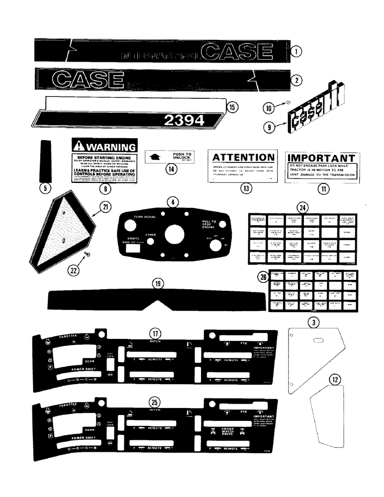 Схема запчастей Case IH 2394 - (9-090) - DECALS, TRACTOR KIT (09) - CHASSIS/ATTACHMENTS