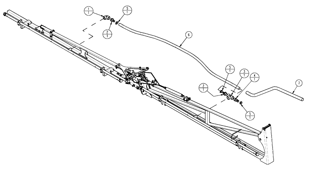 Схема запчастей Case IH SPX3320 - (09-058) - BOOM PLUMBING GROUP, 5-6 SECTION 100’ Liquid Plumbing