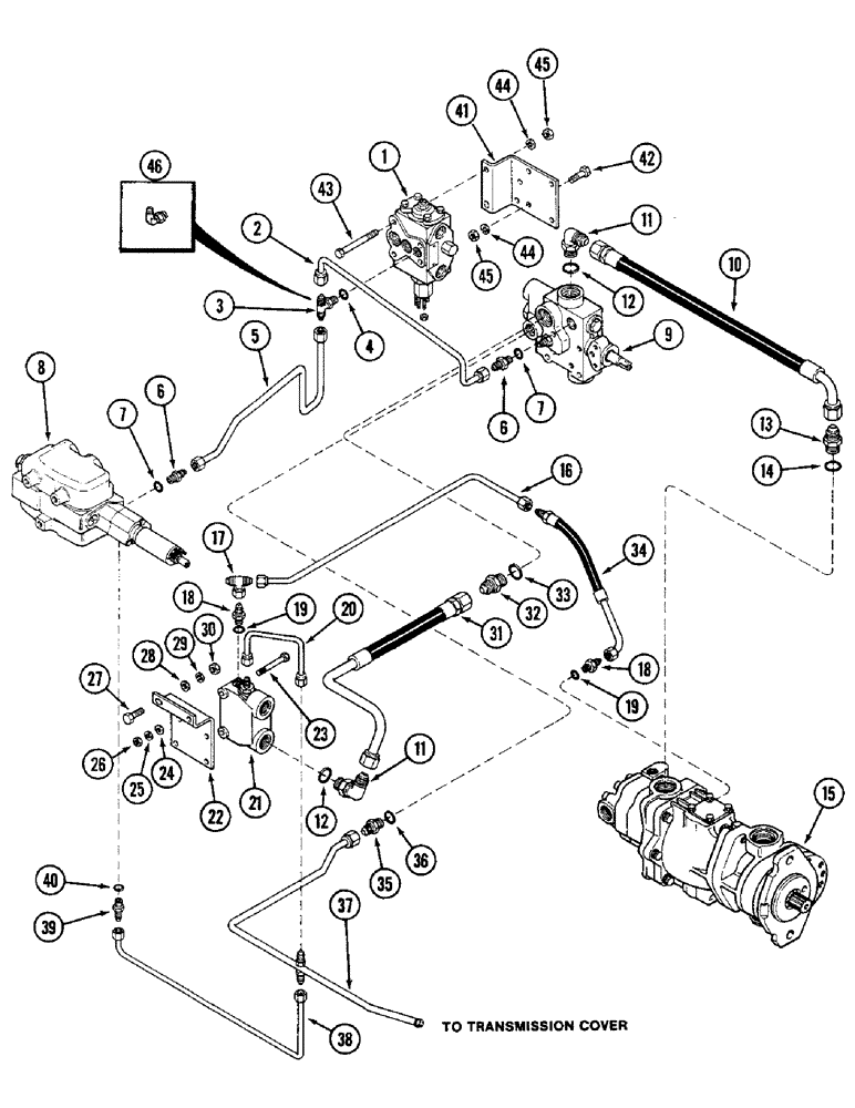 Схема запчастей Case IH 4690 - (5-130) - REAR STEER HYDRAULICS, PRIORITY AND CONTROL VALVES, P.I.N. 8860450 & AFTER (05) - STEERING