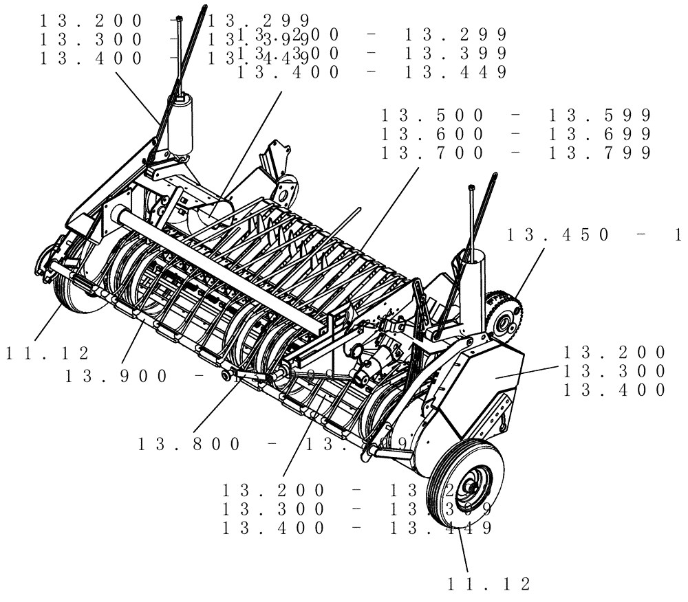 Схема запчастей Case IH RBX453 - (SECTION 13[RBX453]) - PICTORIAL INDEX, PICKUP (00) - GENERAL