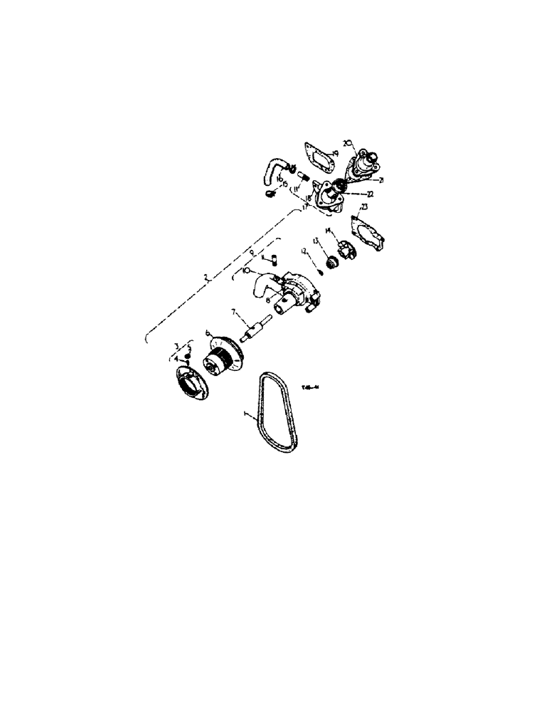 Схема запчастей Case IH 444 - (1-17) - WATER PUMP AND THERMOSTAT HOUSING (02) - ENGINE