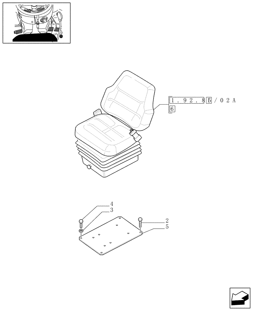 Схема запчастей Case IH JX1085C - (1.92.85/02) - (VAR.850) "MT" SEAT WITH AIR SUSPENSION WITH BELTS AND SWITCH - W/CAB (10) - OPERATORS PLATFORM/CAB