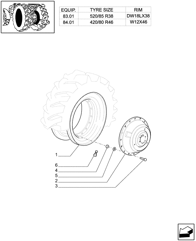 Схема запчастей Case IH PUMA 210 - (83.00[14]) - DRIVE WHEELS (11) - WHEELS/TRACKS