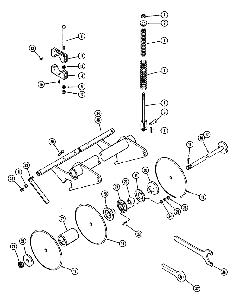 Схема запчастей Case IH SC15 - (16) - GANG RIGHT HAND, 7 AND 9 BLADE 