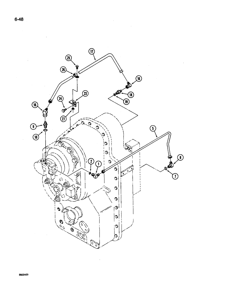 Схема запчастей Case IH 9240 - (6-048) - TRANSMISSION LUBRICATION, TRANSMISSION WITH PTO SYSTEM (06) - POWER TRAIN