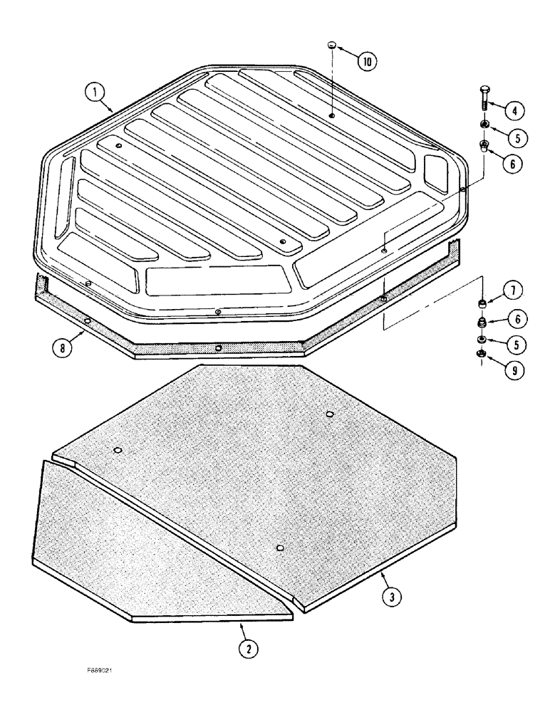 Схема запчастей Case IH 9310 - (9-038) - ROOF CAP, CAB AND ROPS (09) - CHASSIS/ATTACHMENTS