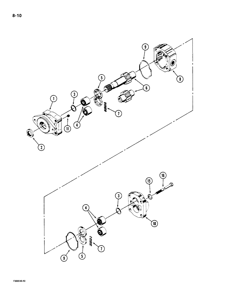 Схема запчастей Case IH 9190 - (8-10) - HYDRAULIC, PUMP ASSEMBLY (08) - HYDRAULICS