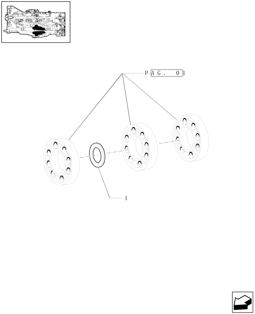 Схема запчастей Case IH PUMA 180 - (1.32.1[03]) - CENTRAL REDUCTION GEARS (03) - TRANSMISSION