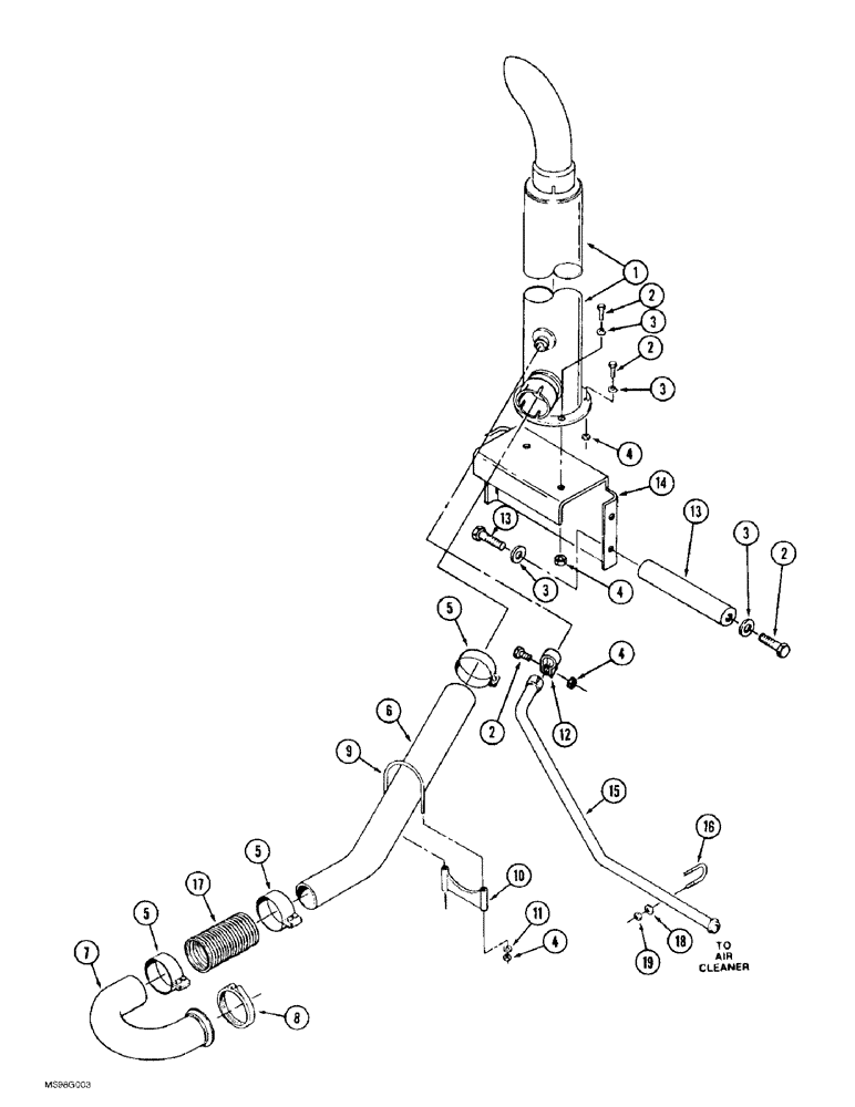 Схема запчастей Case IH 9380 QUADTRAC - (2-016) - EXHAUST SYSTEM (02) - ENGINE