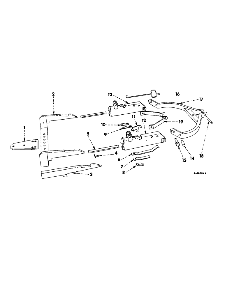 Схема запчастей Case IH 340 - (243) - DRAWBARS AND HITCHES, 2-PT FAST-HITCH WITH TRACTION CONTROL, DRAWBAR & BAIL, INTERNATIONAL 330 Drawbar & Hitches