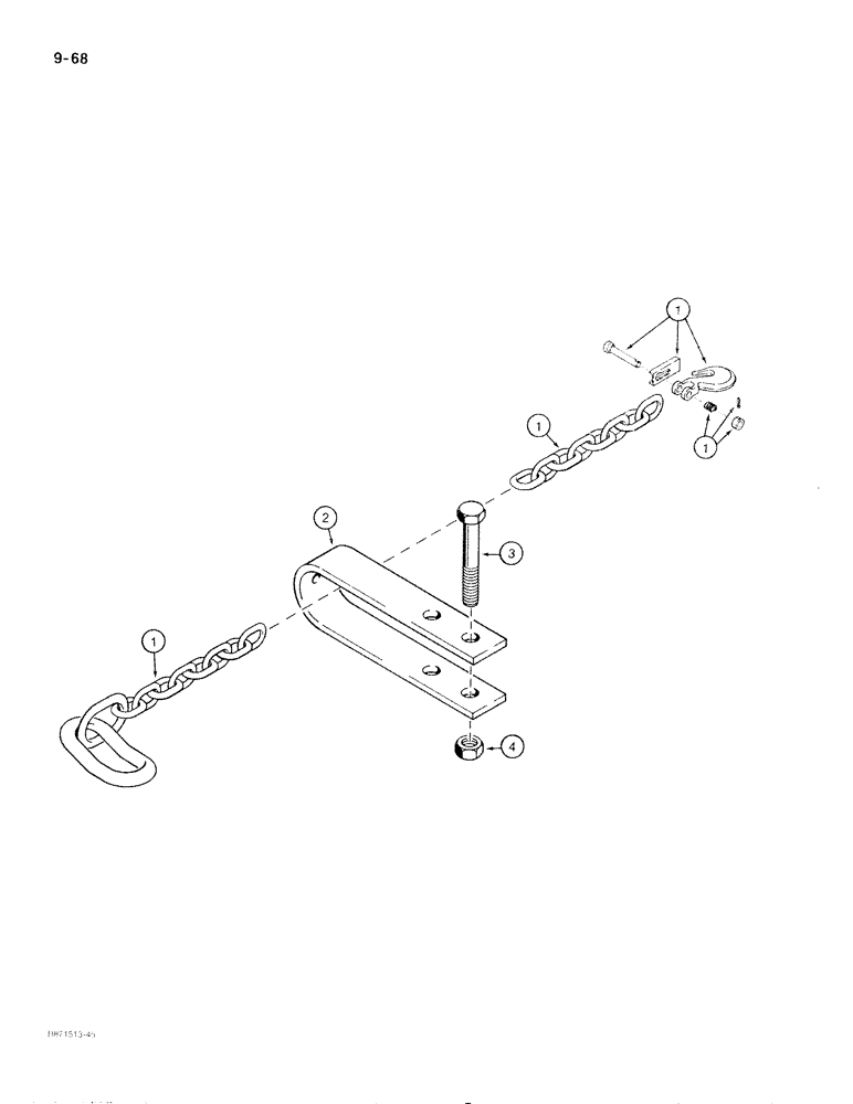 Схема запчастей Case IH 370 - (9-68) - SAFETY CHAIN (09) - CHASSIS/ATTACHMENTS