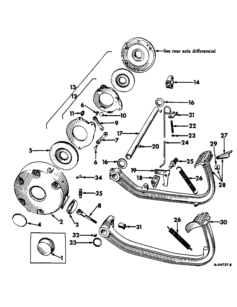 Схема запчастей Case IH 460 - (158) - BRAKES, BRAKES, BRAKE LOCK AND CONNECTIONS, INTERNATIONAL 460 SERIES (5.1) - BRAKES