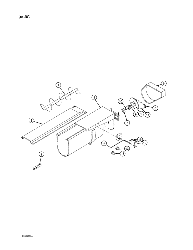 Схема запчастей Case IH 1250 - (9A-009C) - AUGER HYDRAULIC SWING DRAG FEEDER, 1250 MACHINES, P.I.N. 2360 THRU 4860 (09) - CHASSIS ATTACHMENTS