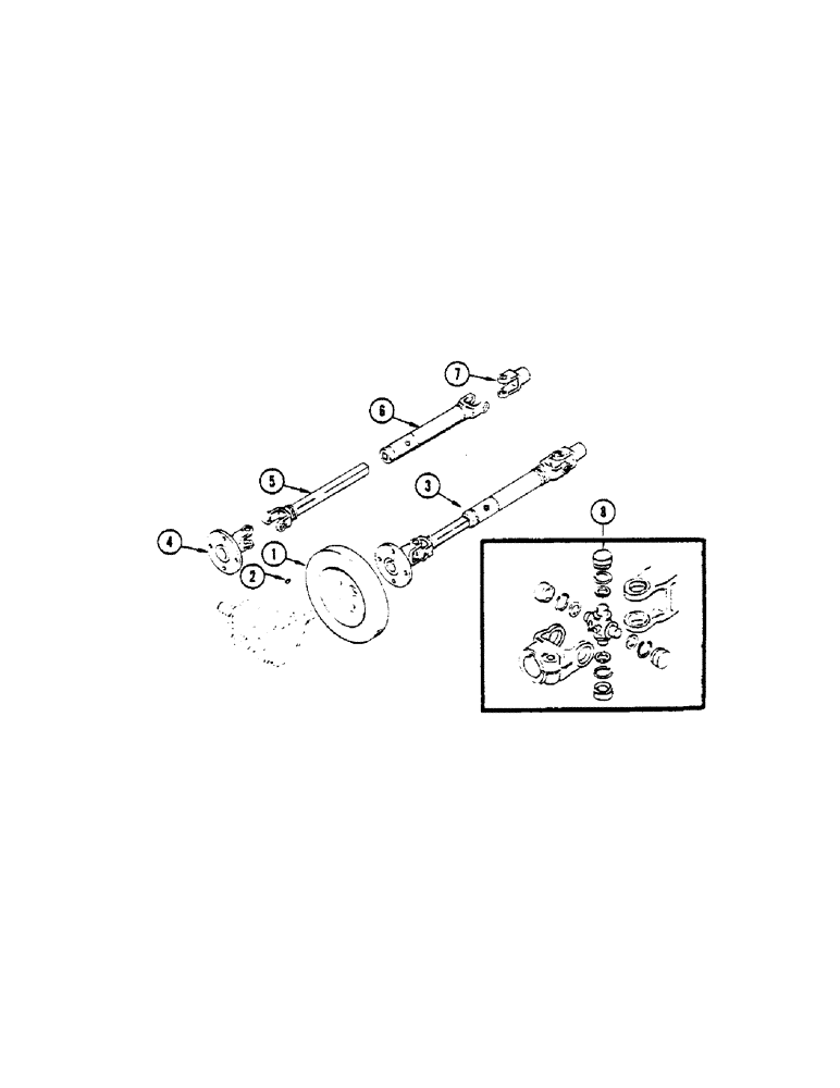 Схема запчастей Case IH 1255 - (106) - HEADER U-JOINT SHAFT (58) - ATTACHMENTS/HEADERS