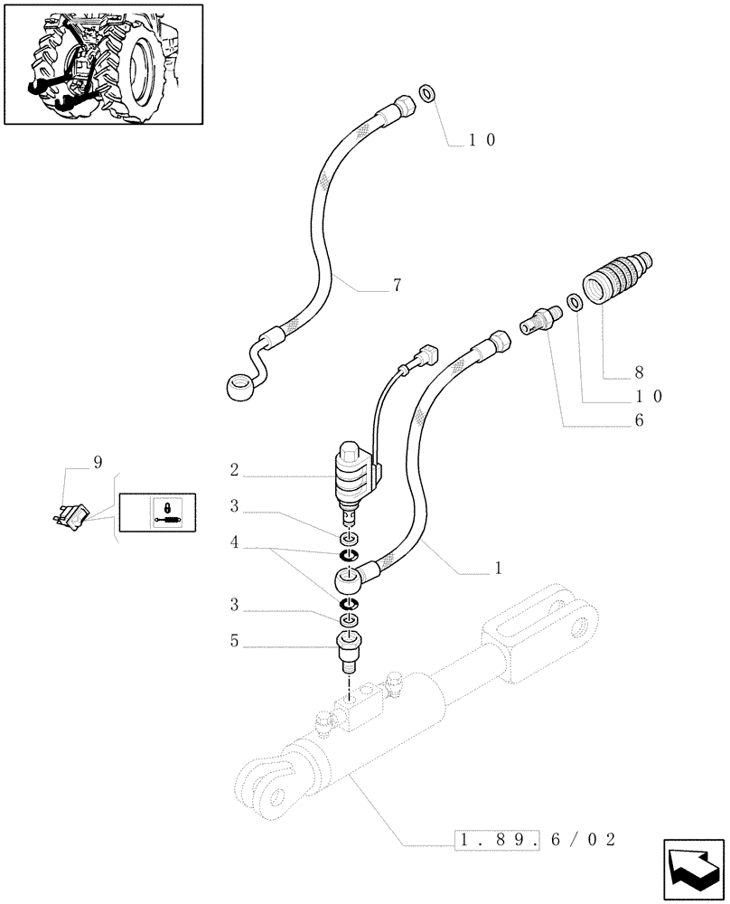 Схема запчастей Case IH JX1070N - (1.82.7/07) - (VAR.082-083-567-572) HIDRAULIK STABILISERS WITH "CEE" HOOK FOR MDC AND EDC - QUICK COUPLING (07) - HYDRAULIC SYSTEM