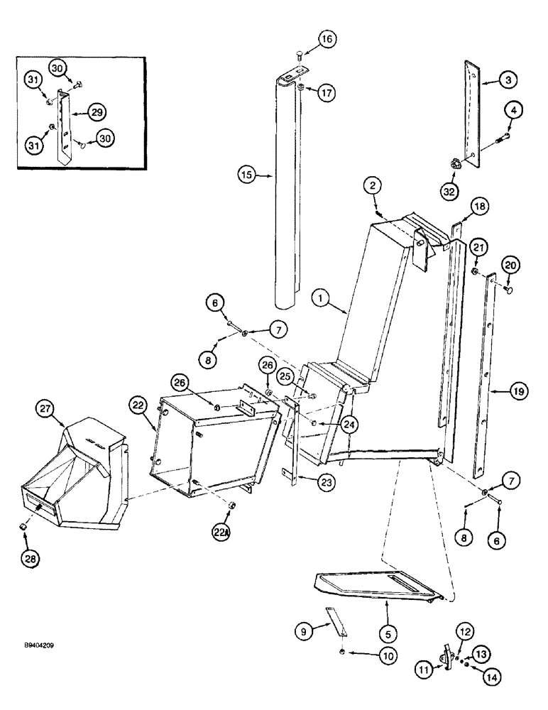 Схема запчастей Case IH 2055 - (9C-07A) - FRONT DRUM OUTLET, 5 ROW WIDE, DRUM NO. 2 OR 3 (15) - HANDLING SYSTEM