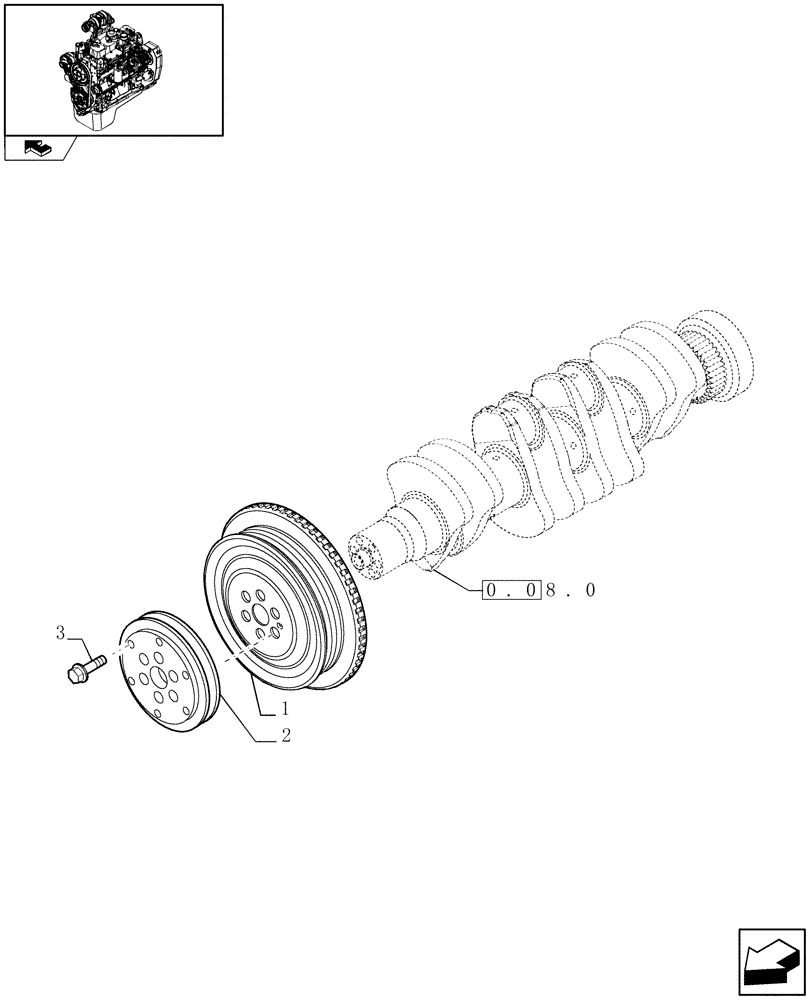 Схема запчастей Case IH F4GE9484A J601 - (0.08.4) - PULLEY - CRANKSHAFT (504066113) 