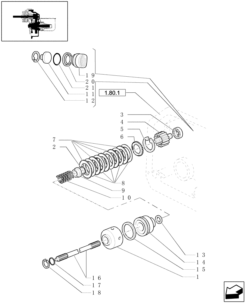 Схема запчастей Case IH JX1100U - (1.80.7) - POWER TAKEOFF - CLUTCH (07) - HYDRAULIC SYSTEM