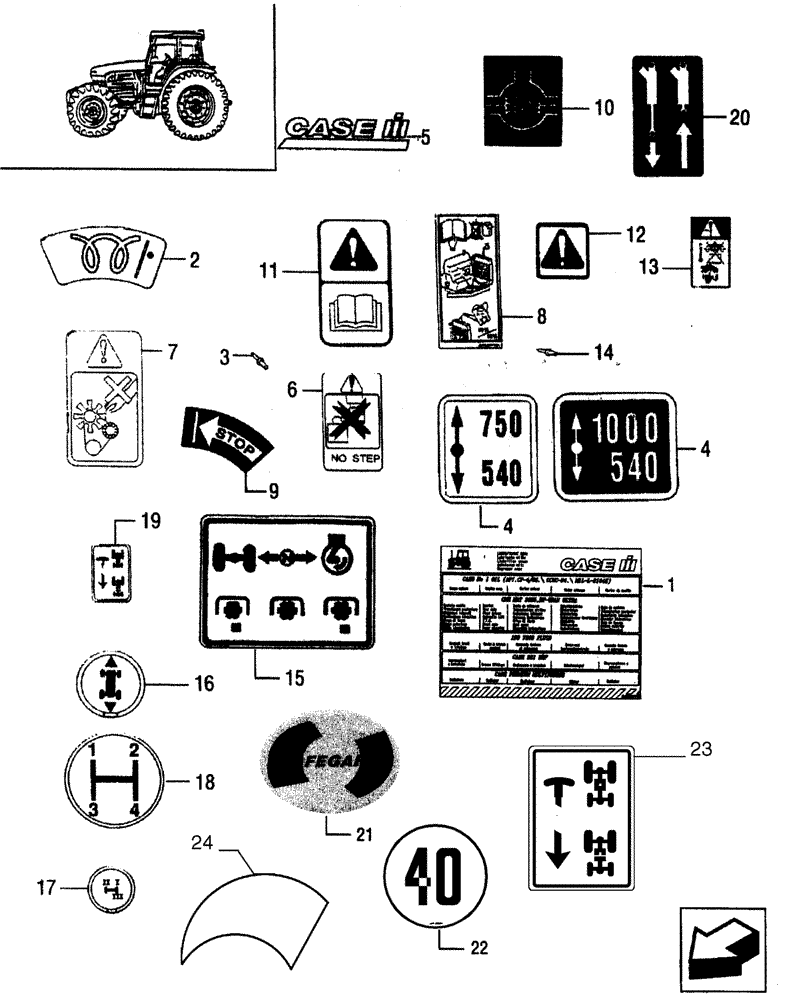 Схема запчастей Case IH JX90 - (1.98.0) - DECALS (13) - DECALS