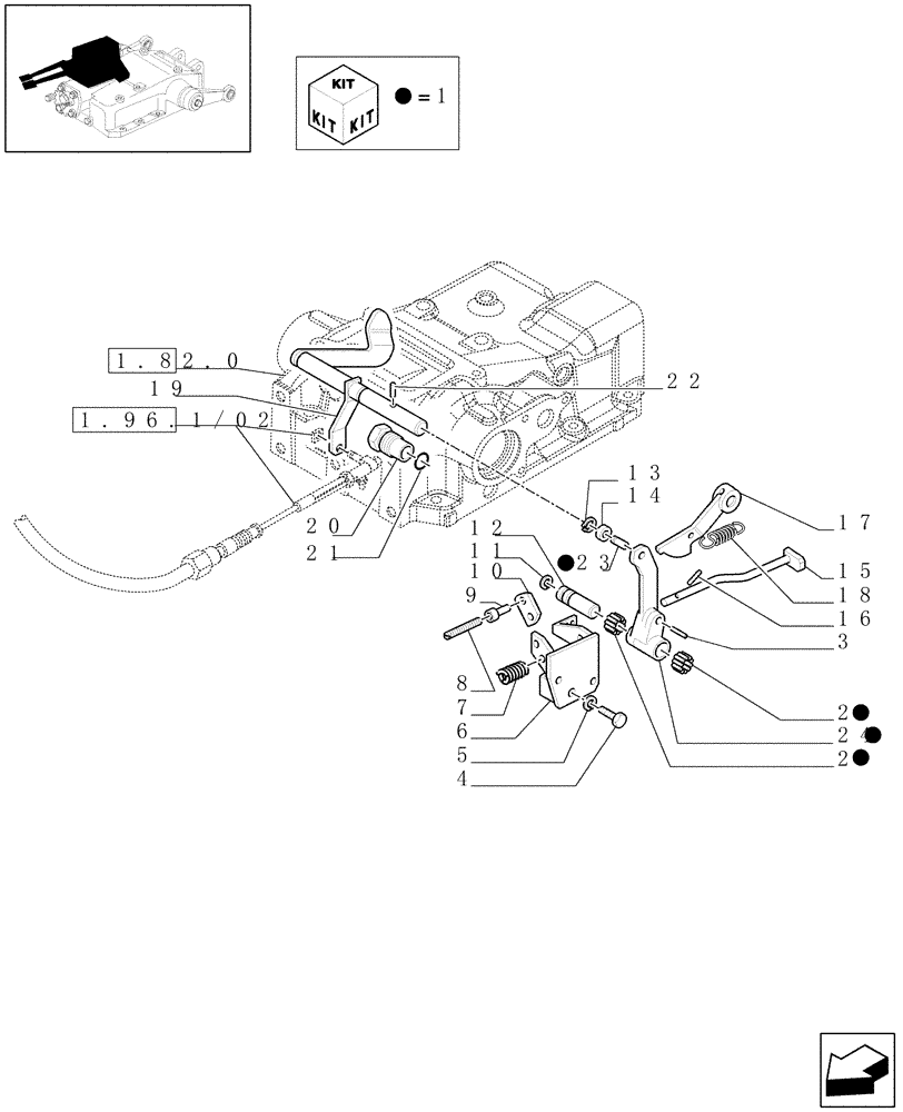 Схема запчастей Case IH MAXXUM 110 - (1.82.5/01[02]) - MDC FOR HEAVY DUTY AXLE - CONTROL PARTS (VAR.330840-331840-331914) (07) - HYDRAULIC SYSTEM