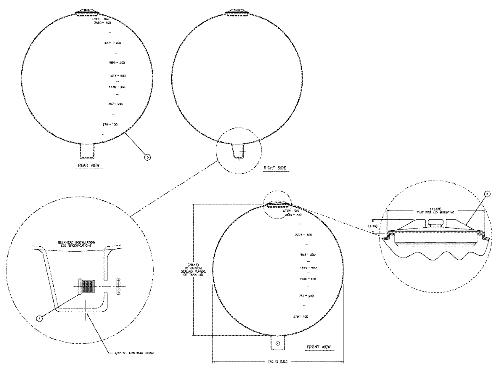 Схема запчастей Case IH 3185 - (09-032) - TANK ASSEMBLY, SPHERICAL Liquid Plumbing