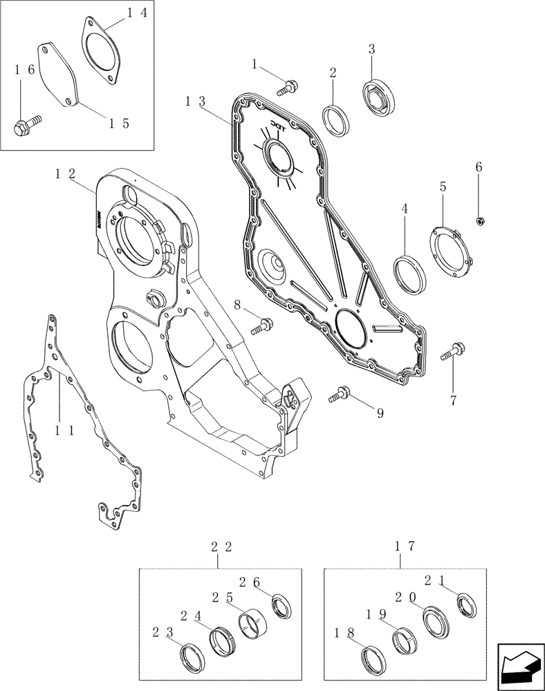 Схема запчастей Case IH 2577 - (10.102.03) - FRONT GEAR COVER (10) - ENGINE