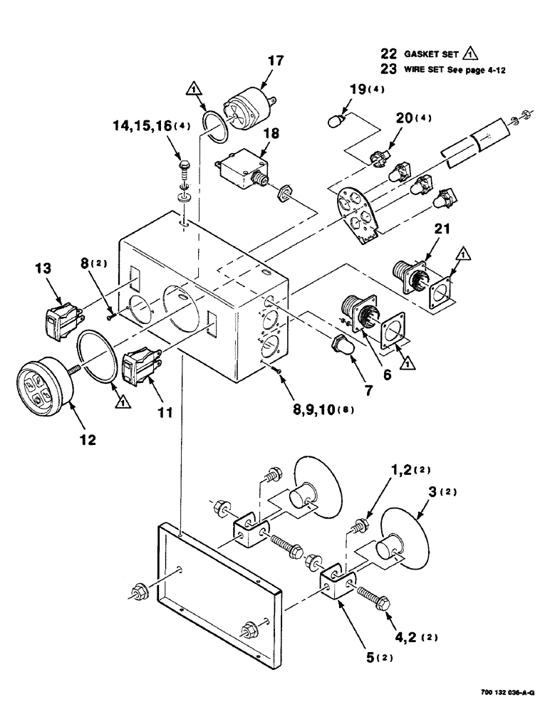 Схема запчастей Case IH 8435 - (4-08) - ELECTRICAL CTRL. BOX ASSY., 700132036 ELEC. CTRL. BOX ASSY. COMPLETE, S.N CFH0124001 - CFH01240137 (06) - ELECTRICAL