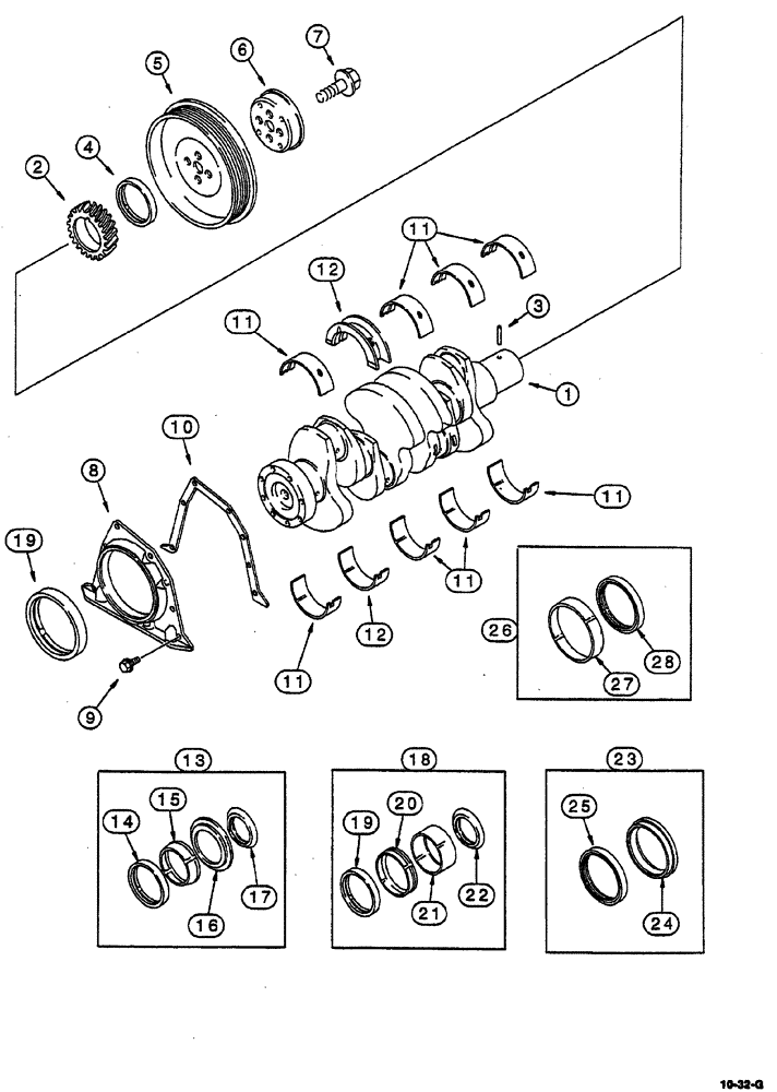 Схема запчастей Case IH 8870 - (10-32) - CRANKSHAFT (10) - ENGINE