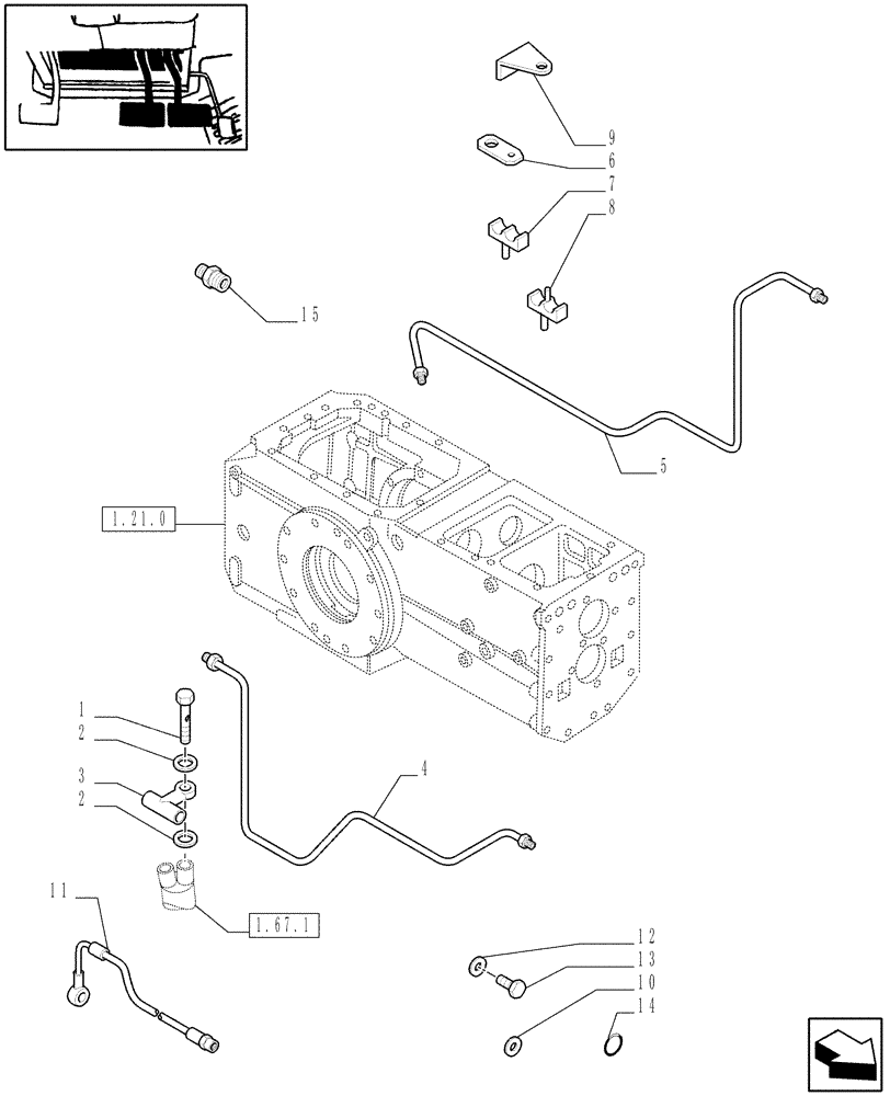 Схема запчастей Case IH JX95 - (1.92.68[02]) - BRAKE PIPING - C6376 (10) - OPERATORS PLATFORM/CAB