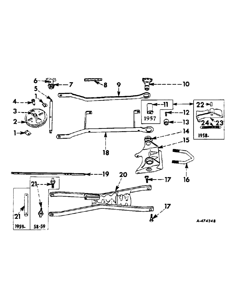 Схема запчастей Case IH 449A - (E-12) - DRAWBAR AND HOPPER DRIVE 