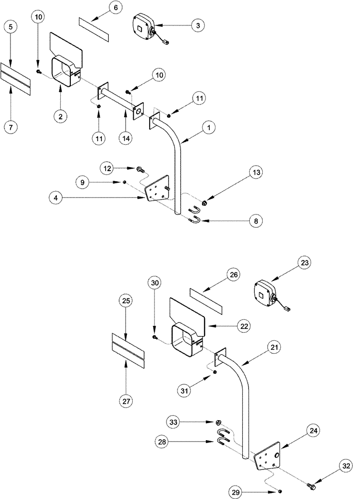 Схема запчастей Case IH CPX420 - (04-24) - WARNING LIGHT - FRONT - 5 ROW NARROW (06) - ELECTRICAL SYSTEMS