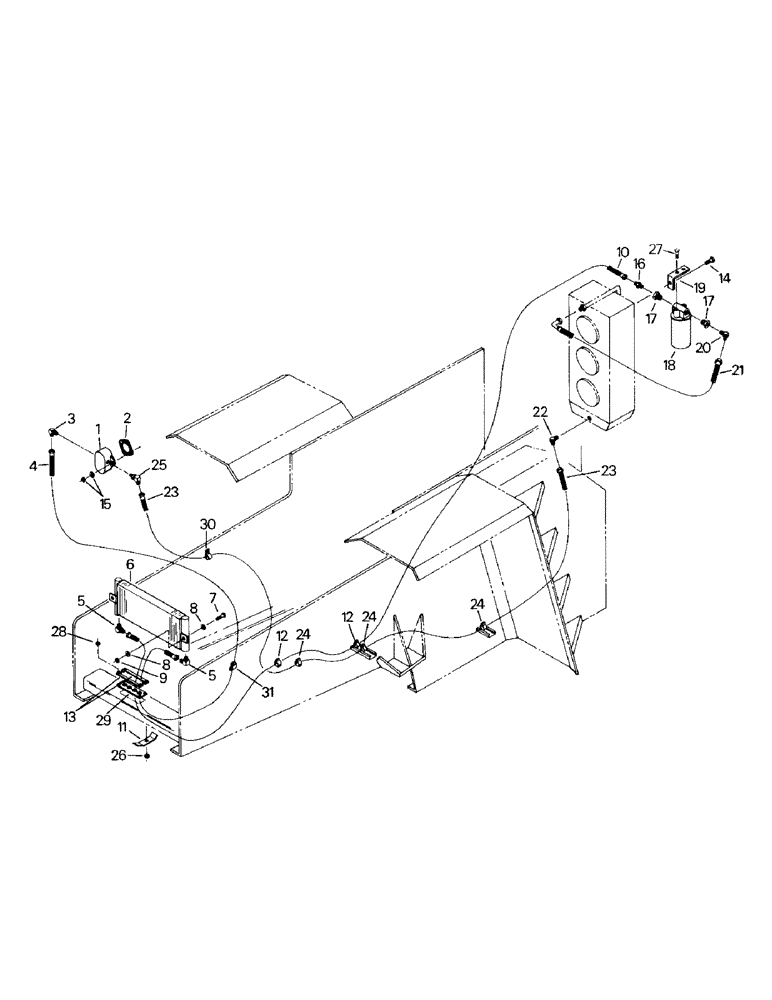 Схема запчастей Case IH STEIGER - (04-24) - TRANSFER CASE COOLING SYSTEM, CAT 3406 ENGINE (04) - Drive Train