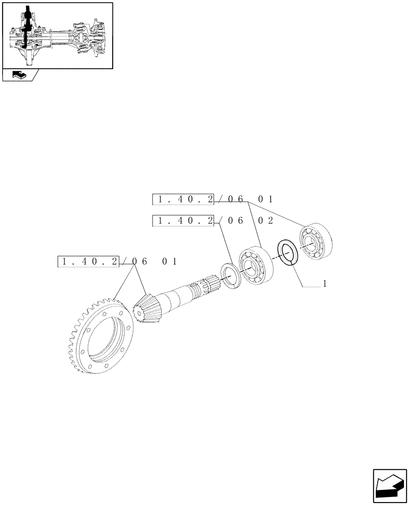 Схема запчастей Case IH MAXXUM 110 - (1.40.2/06[03]) - (CL.3) SUSPENDED FRONT AXLE WITH HYDR. DIFFER. LOCK, STEERING SENSOR AND BRAKES - ADJUSTING SHIMS (VAR.330427) (04) - FRONT AXLE & STEERING