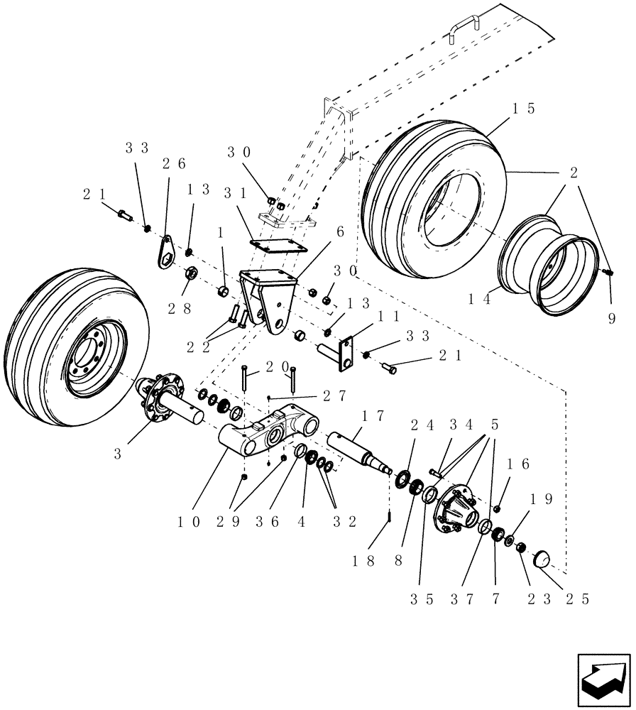 Схема запчастей Case IH 40 - (44.100.04) - BOGIE - WING (44) - WHEELS