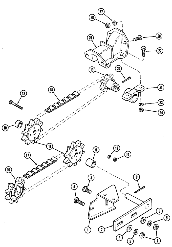 Схема запчастей Case IH 5300 - (9-104) - GRASS SEED ATTACHMENT, LOW REAR MOUNTED DRIVE (09) - CHASSIS