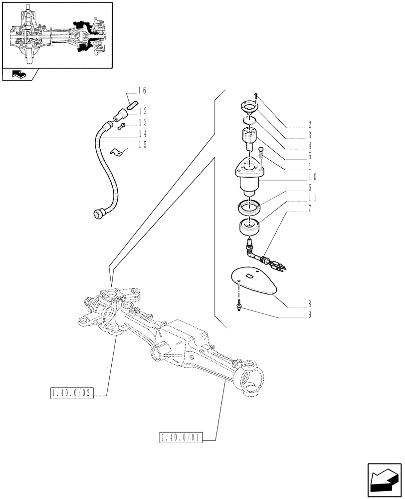 Схема запчастей Case IH MAXXUM 140 - (1.75.0[03]) - FRONT AXLE WITH STEERING SENSOR - SENSOR AND RELATED PARTS (06) - ELECTRICAL SYSTEMS