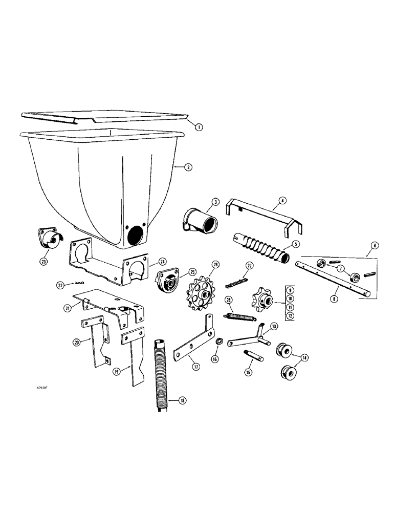 Схема запчастей Case IH K160 - (40) - 150 LB. FERTILIZER ATTACHMENT, PER UNIT 