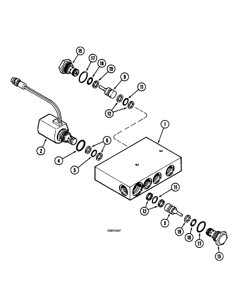 Схема запчастей Case IH 900 - (8-118) - ROW MARKER VALVE, CYCLO AIR HORIZONTAL FOLDING, ALL ROW SIZES (08) - HYDRAULICS