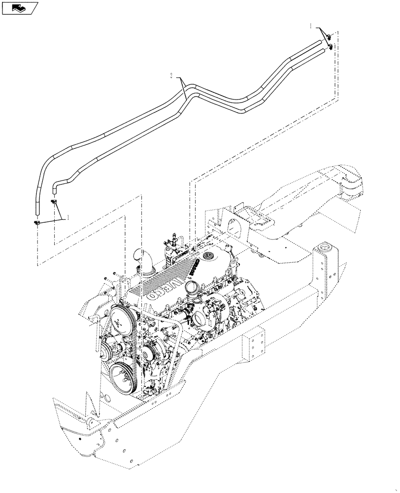 Схема запчастей Case IH TITAN 3530 - (50.200.05) - HEATER HOSES (50) - CAB CLIMATE CONTROL